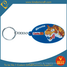 Hochwertige kundenspezifische Tiger-Logo 2D weiche PVC-Schlüsselkette für Werbung im Fabrik-Preis